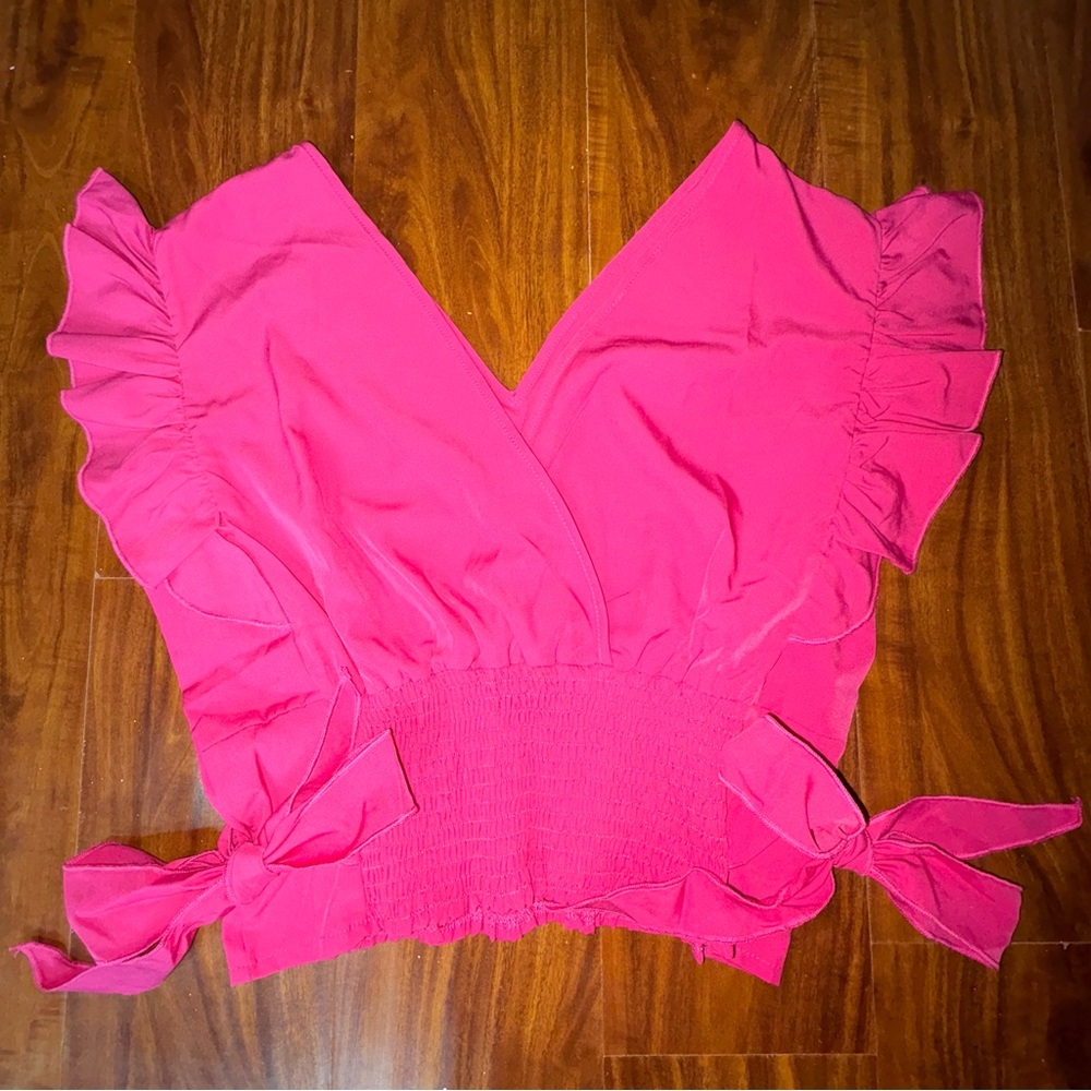Chic Fuchsia Ruffle Blouse